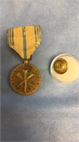 Antique civil war button, and a armed forces