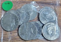 10 MIXED DATE NON - SILVER KENNEDY HALF DOLLARS