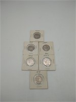 6 Washington Quarters 1970's WIth mint marks