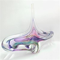 Signed David Goldhagen Purple Art Glass Sculpture
