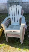 Plastic Adirondack chairs