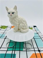 Signed Handmade/painted White Persian Cat