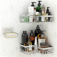 Swivel Shower Caddy 2 Layer with Soap DishSilver