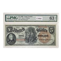 FR. 71 1880 $5 WOODCHOPPER PMG UNC-63EPQ