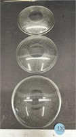 3 Clear/Textured 4" Glass Lenses (one chipped)
