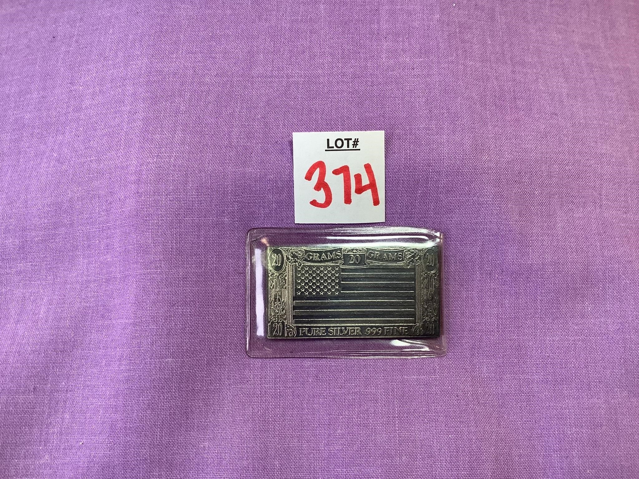 Marked 20 Gram Silver Bar