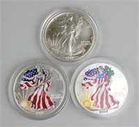 1990, 1999 & 2000 One Ounce Fine Silver Eagles.