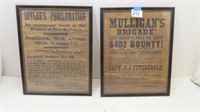 2 framed vintage looking proclamations