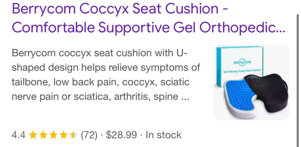 COCCYX SEAT CUSHION (OPEN BOX)