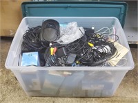 Tote of Electronics, Wirings, etc