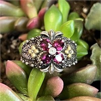 BARBARA BIXBY 18K, 925 & AMETHYST GEMSTONE RING