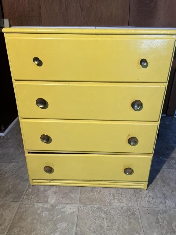 4 Drawer Yellow Dresser