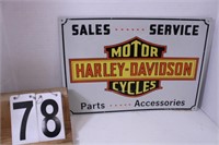 Harley Davidson Motorcycle Sign Metal 12" X 17"