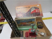 Lot: Dummy Locomotive & Vintage Train Decor