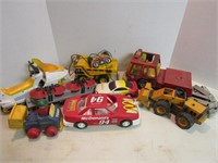 Toy Lot-Snow Mobile, Cat Dump Truck, Race Cars