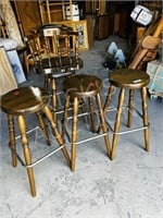 4 wood stools