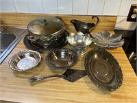 Mixed Silverplate & Metal Plates / Bowls / Dishes