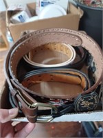 Shelf Lot of Leather Belts and More
