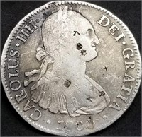 1800 Mo Spanish Silver Pillar Dollar 8 Reales