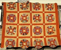 Vintage Ring Pattern Bedspread Quilt