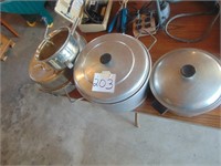 food mill, misc pots and pans