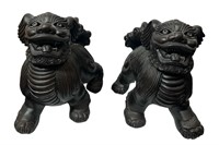Asian Foo Dog Sculptures, Pair