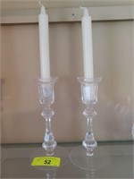 PAIR OF WATERFORD CANDLE STICKS 8”