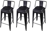 30-Inch Bar Metal Stool Chair  Set of 3
