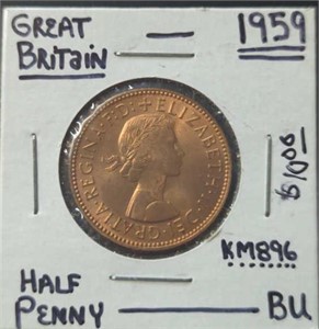 Uncirculated 1959 Great Britain half penny!