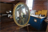 Large Gold  Tone Oval Mirror
