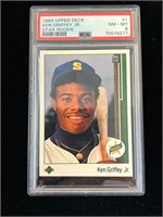 1989 Upper Deck Ken Griffey Jr. Rookie RC #1 PSA 8