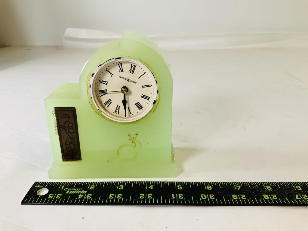 Uranium Glass Howard Miller Clock