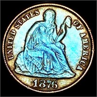 1876-CC Seated Liberty Dime CLOSELY UNC