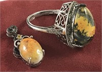 Sterling Silver and Bumblebee Jasper Ring