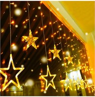 138 LEDs 12 Star Curtain Lights