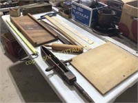 Lot Vintage wood items and tools, drafting b