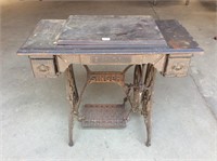 Antique singer iron treadle base sewing machine