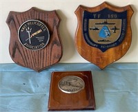 W - LOT OF 3 MILITARY MOTIF PLAQUES (G128)