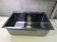 Steel sink with cabinets and faucet