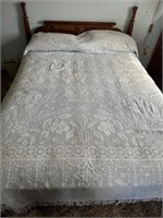 Queen size Chenielle throw quilt-ANTIQUE Lt. blue