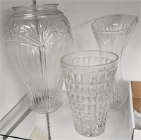 3 Glass Vases