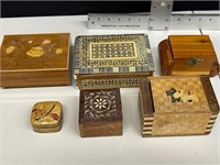 6 MISC SMALL BOXES 1 IS A MUSIC BOX