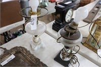 Two electrified oil lamps