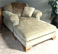 Smith Brothers Upholstered Arm Chair and Ottoman