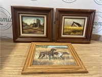 Vintage landscape Farm Wall art & Hunting dogs