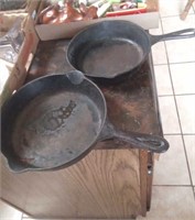 8" & 9" CAST IRON SKILLETS 8" IS A LODGE