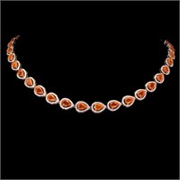 Natural Ethiopian  Orange Opal Necklace