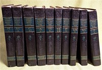 10 LEATHER COVER VINTAGE LIBRARY BOOK ENCYCLOPEDIA
