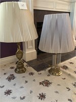 2 Brass Lamps, 29 " +  36"