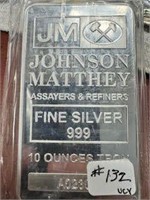 10 oz. "Johnson Matthey" .999 SIlver Bar